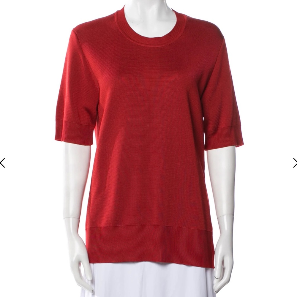 The Row Scoop Neck Crimson Red Viscose Sweater -Size L - NWOT